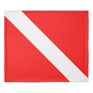 Diving Flag Scuba Diver Diver Down Duvet Cover