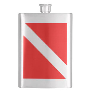 Diving Flag Scuba Diver Diver Down Flask
