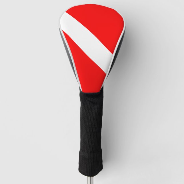 Diving Flag Scuba Diver Diver Down Golf Head Cover (Front)