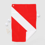Diving Flag Scuba Diver Diver Down Golf Towel
