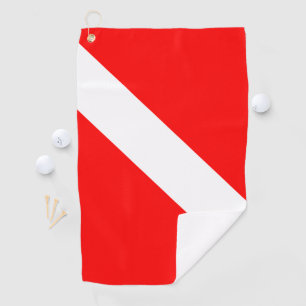 Diving Flag Scuba Diver Diver Down Golf Towel