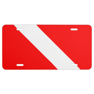 Diving Flag Scuba Diver Diver Down License Plate