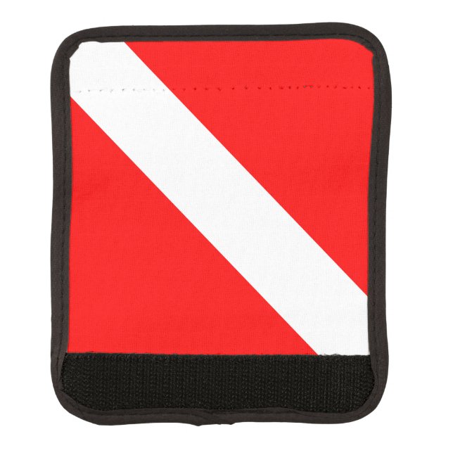 Diving Flag Scuba Diver Diver Down Luggage Handle Wrap (Front)