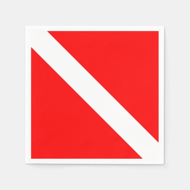 Diving Flag Scuba Diver Diver Down Napkins (Front)