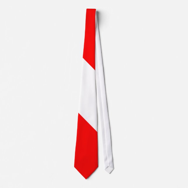 Diving Flag Scuba Diver Diver Down Neck Tie (Front)