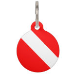 Diving Flag Scuba Diver Diver Down Pet ID Tag