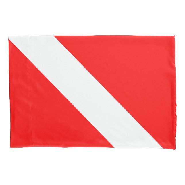 Diving Flag Scuba Diver Diver Down Pillow Case (Front)