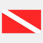 Diving Flag Scuba Diver Diver Down Rectangular Sticker
