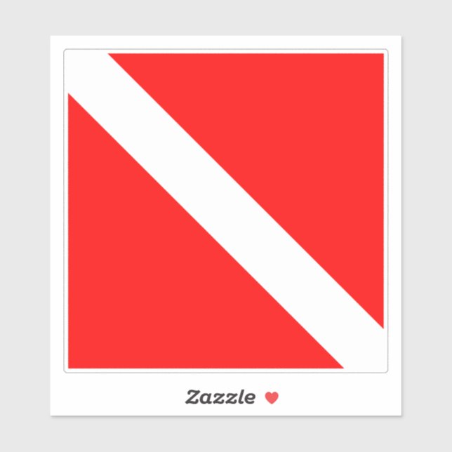 Diving Flag Scuba Diver Diver Down Sticker (Sheet)