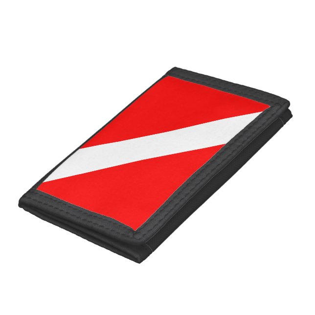Diving Flag Scuba Diver Diver Down Trifold Wallet (Bottom)
