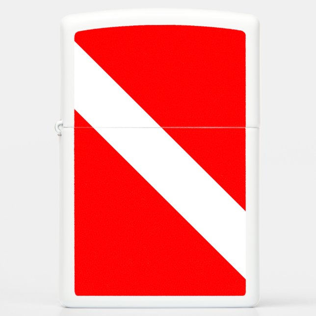 Diving Flag Scuba Diver Diver Down Zippo Lighter (Front)