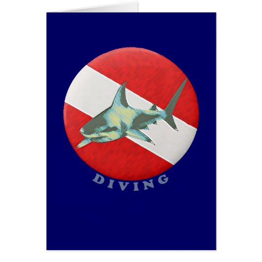 diving flag shark cards (Front)