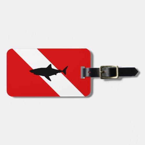 Diving Flag Shark Luggage Tag