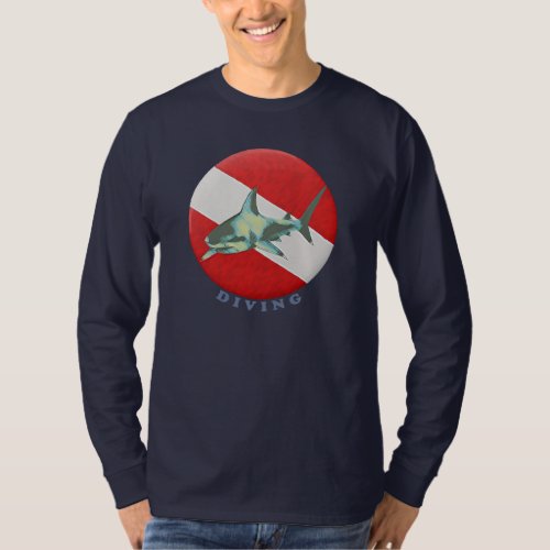 diving flag shark T_Shirt