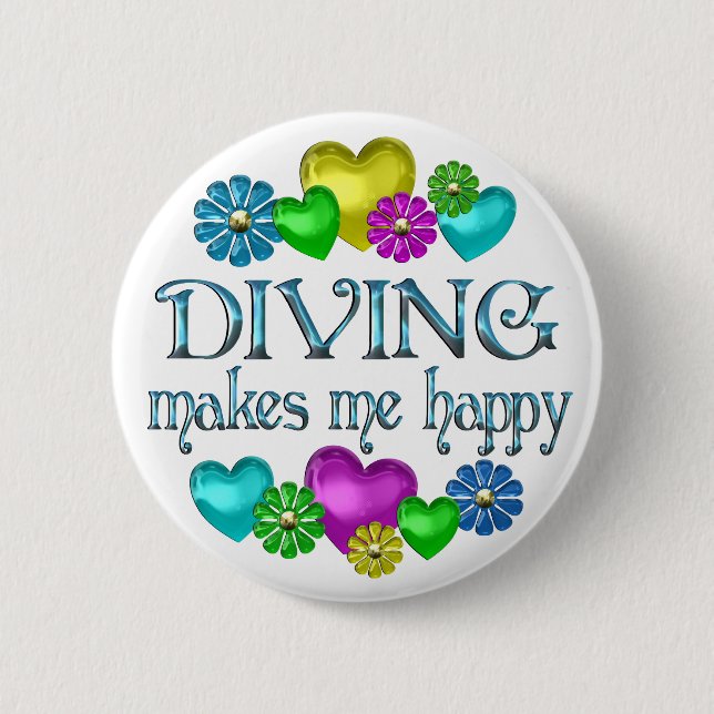 Diving Happiness Button (Front)