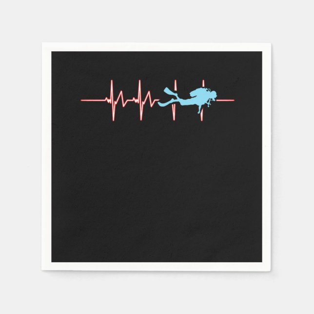Diving Heartbeat Underwater Diving Surfing Swimmin Napkins (Front)