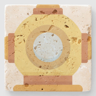 Diving helmet stone coaster