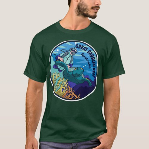 Diving In Great Barrier Reef Australia T_Shirt