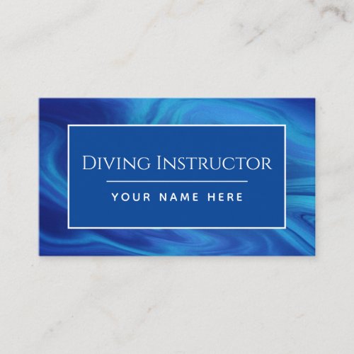 Diving Instructor Blue Sea Waves Modern Gradient   Business Card