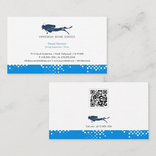 Diving Instructor | Frogman | Scuba Business Card (Front/Back)