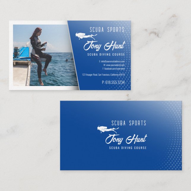 Diving Instructor | Frogman | Scuba Sports Business Card (Front/Back)