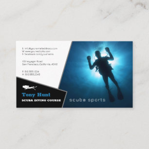 Diving Instructor   Frogman   Scuba Sports Business Card