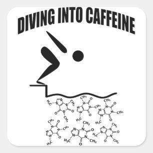 Diving Into Caffeine Square Sticker