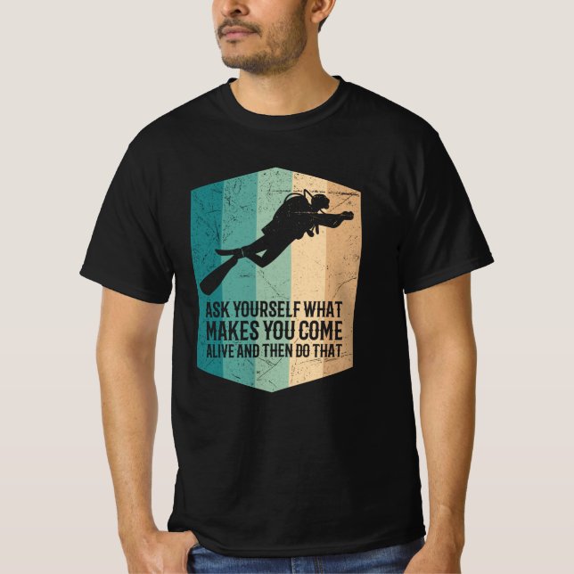 Diving Is Like Flying Scuba Diver Apparel Dive T-Shirt (Front)