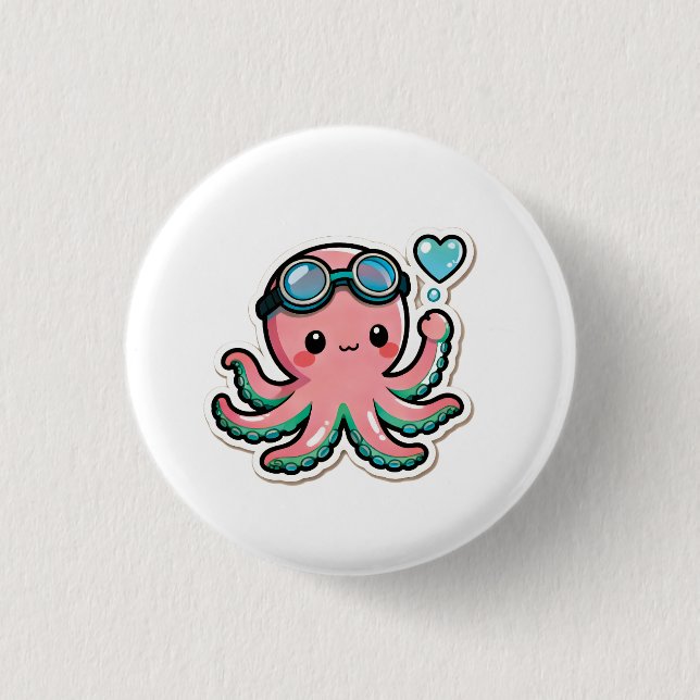 Diving Kawaii  Button (Front)