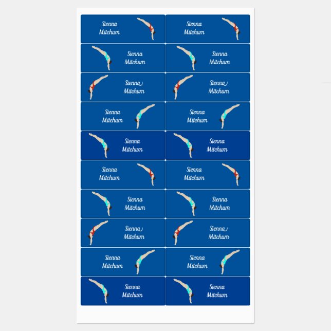 Diving Kids' Labels (Sheet)