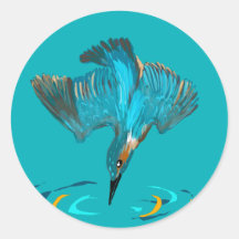 Diving Kingfisher Wine Label