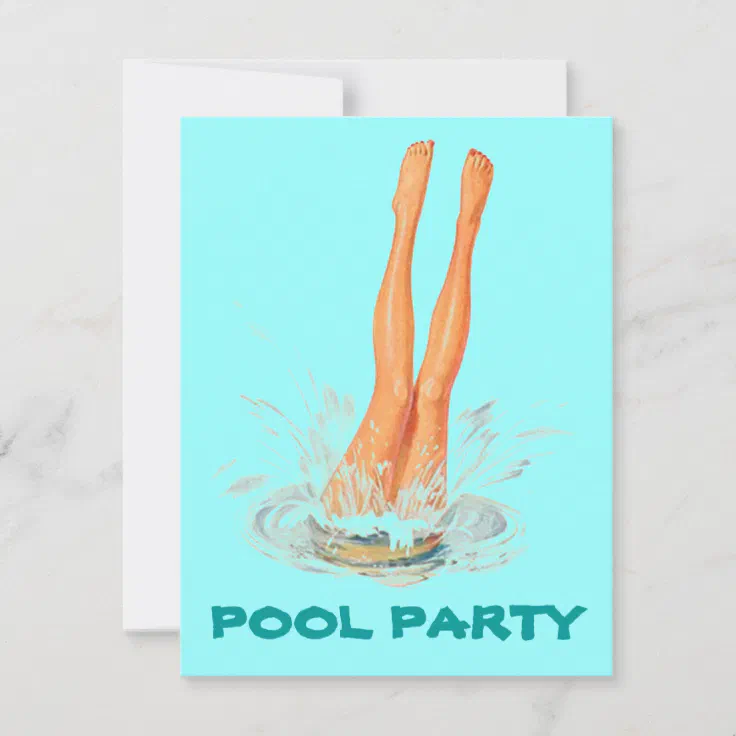 night pool party invitations