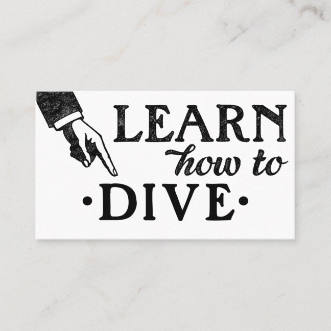 Diving Lessons Business Cards – Fun Retro Vintage