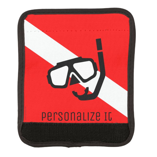 Diving mask with flag luggage handle wrap (Front)