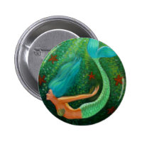 Diving Mermaid Pinback Button