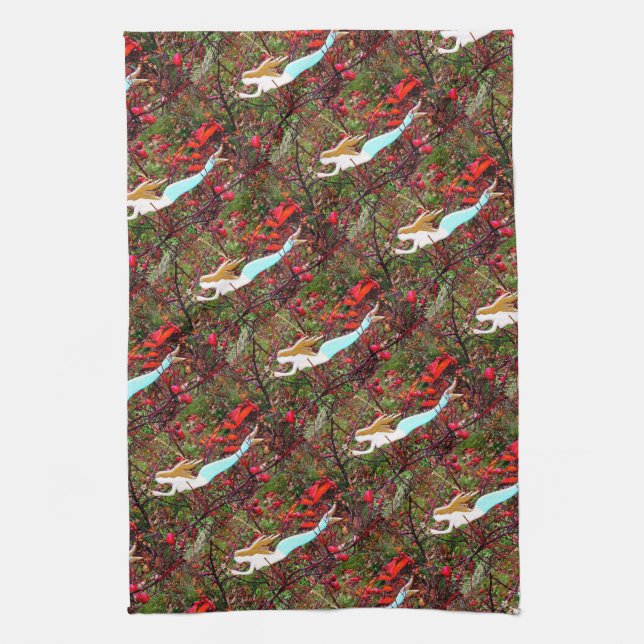 diving mermaids kitchen towel (Vertical)