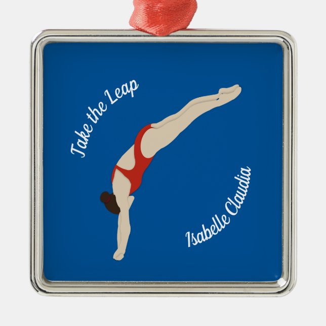 Diving Metal Ornament (Front)