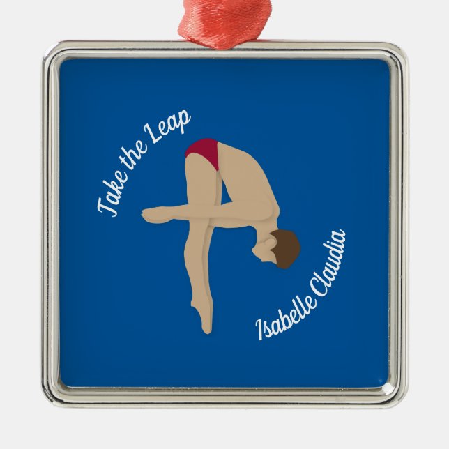 Diving Metal Ornament (Front)
