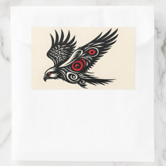 Diving Osprey Tribal Rectangular Sticker