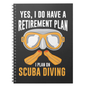 Diving Pensioner Gift Retirement Diver Notebook