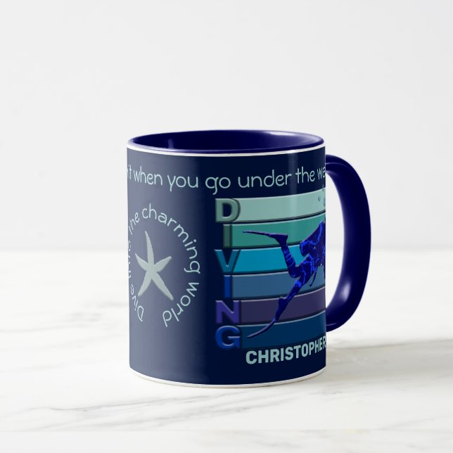 Diving - Personal Customizable For Men Mug (Front Right)
