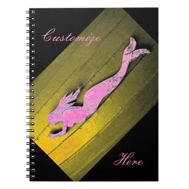 diving pink mermaid notebook (Front)