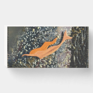 Diving redheaded mermaid red Thunder_Cove Wooden Box Sign