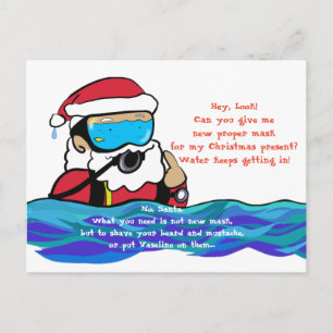 Diving Santa Claus ポストカード Postcard