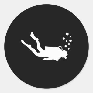 Diving Scuba Diver Classic Round Sticker