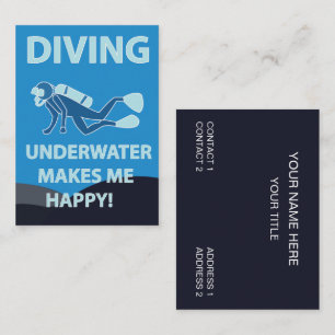 Diving Scuba Diving Underwater Diver Business Card