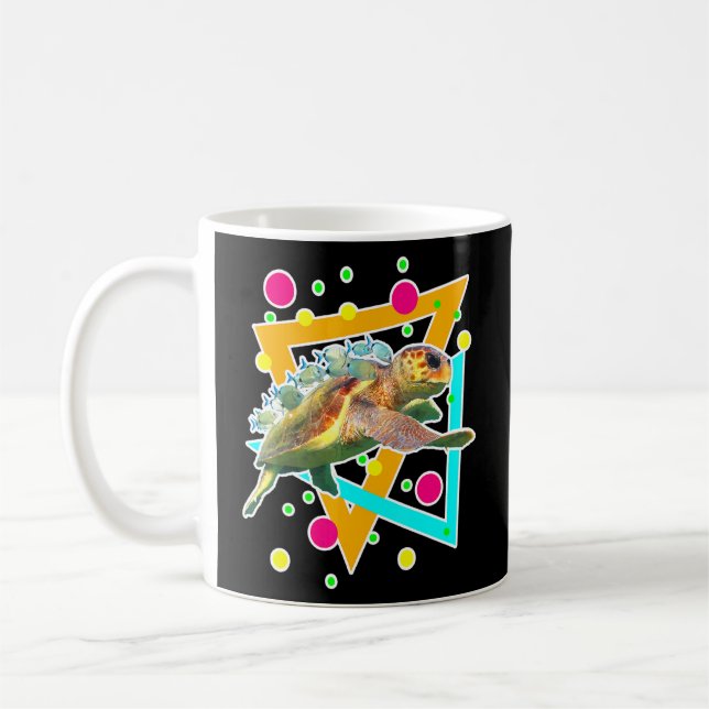 Diving Sea Cute Turtle Fish Scuba Diver Ocean  Coffee Mug (Left)