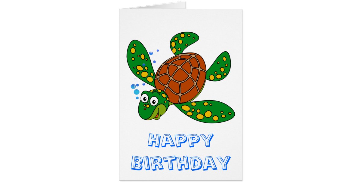 Diving Sea Turtle Birthday Card | Zazzle