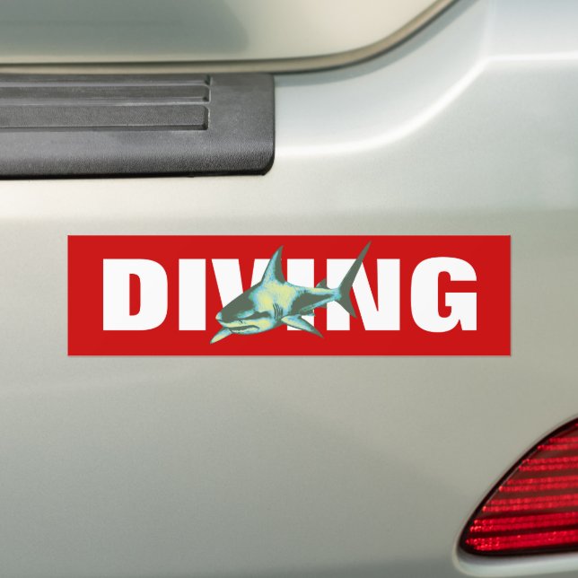 diving - sharks bumper sticker (On Car)
