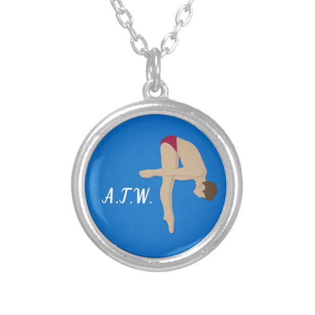 Diving Silver Plated Necklace (Front)